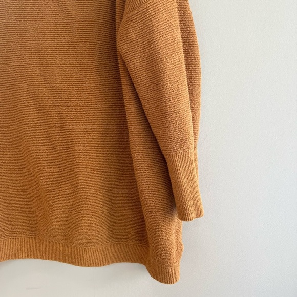 Free People Mock Neck Ottoman Slouchy Tunic Sweater, Ochre Yellow Orange, M - Picture 5 of 8